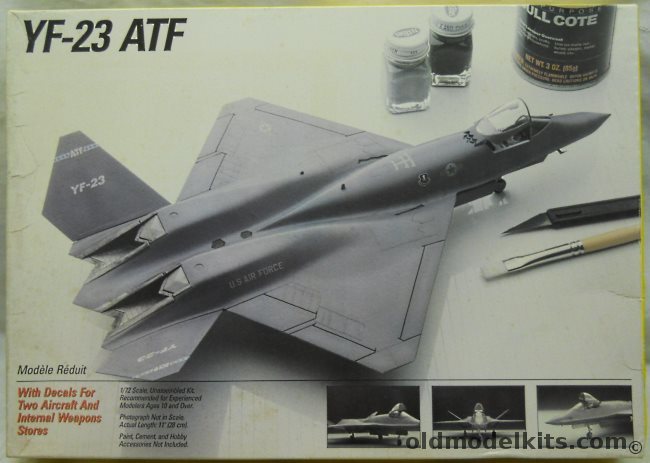 Testors 1/72 Northrop YF-23 ATF AND Lockheed YF-22 (Two Models), 657 plastic model kit